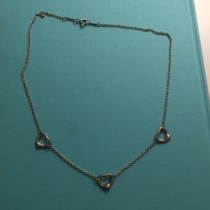 Tiffany & CO three heart Elsa peretti necklace